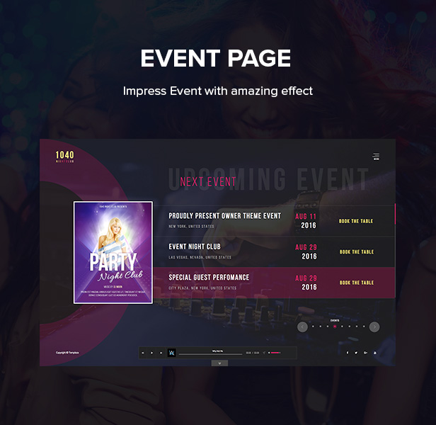 1040 Night Club - DJ, Party, Music Club WordPress Theme