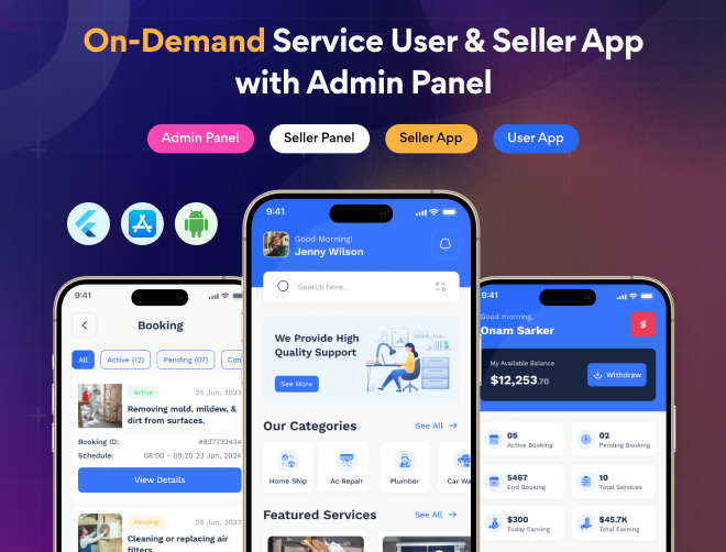 Servingo - Multivendor On-Demand Service & Handyman App with Admin Panel