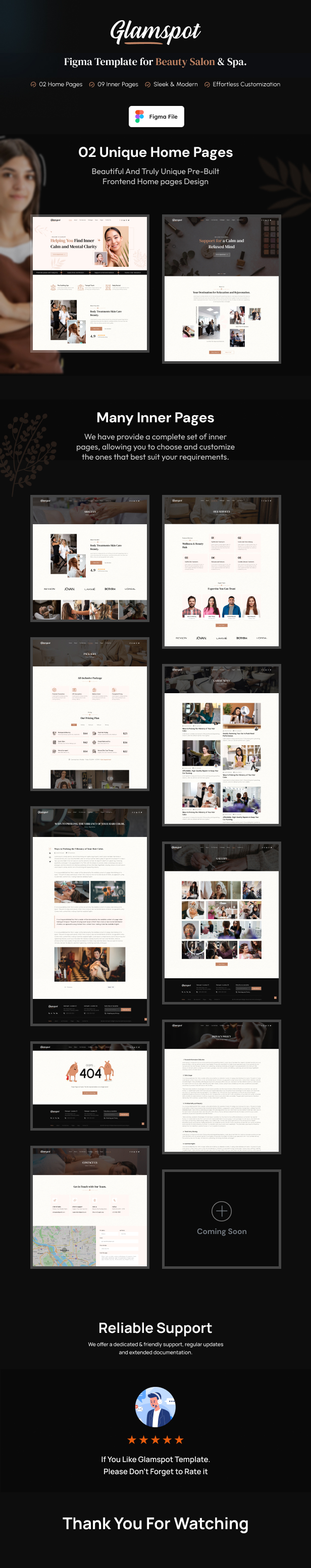 Glamspot - Beauty Salon, Spa Figma Template - 1