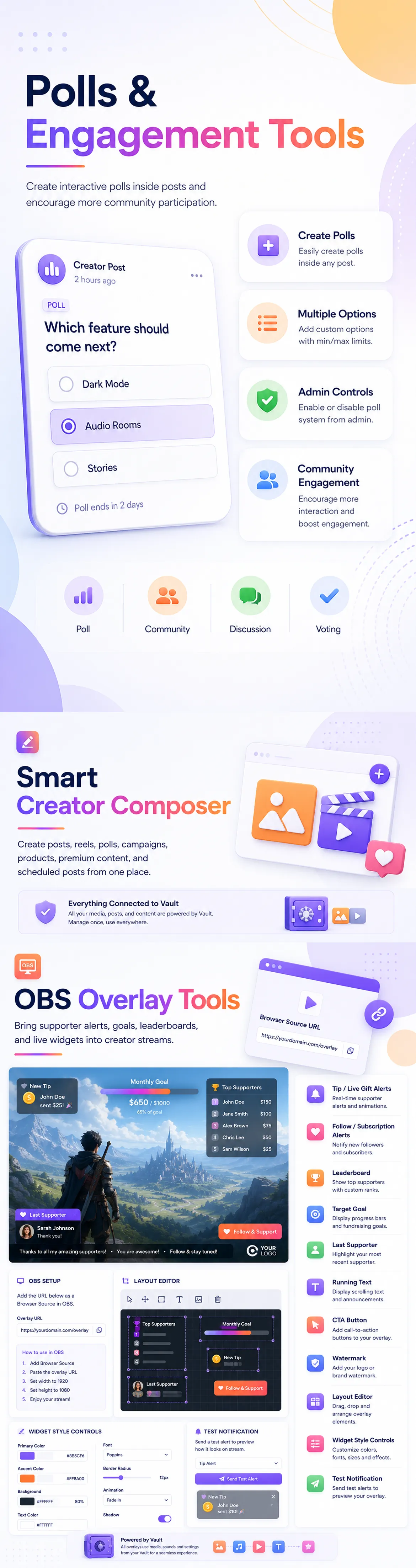 Dizzy polls smart creator composer and OBS overlay tools