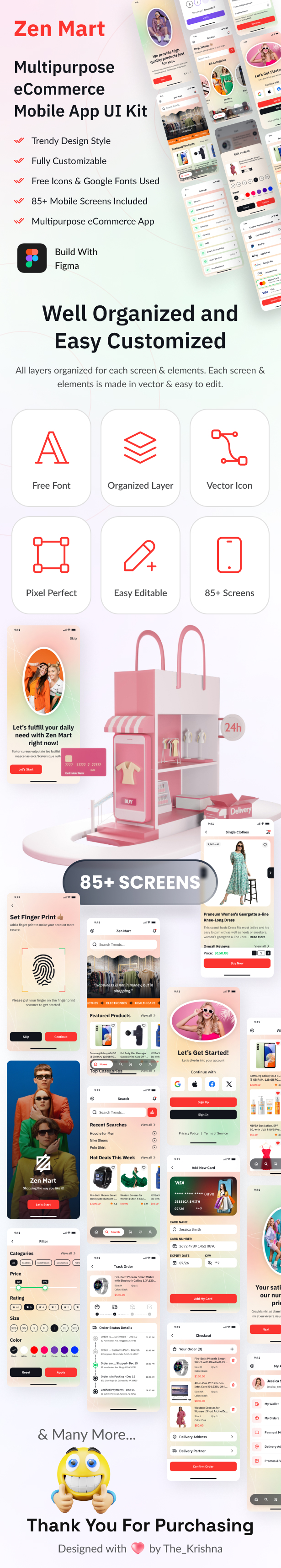 Multipurpose eCommerce Store Mobile App UI Kit Figma Template - Zen Mart - 4