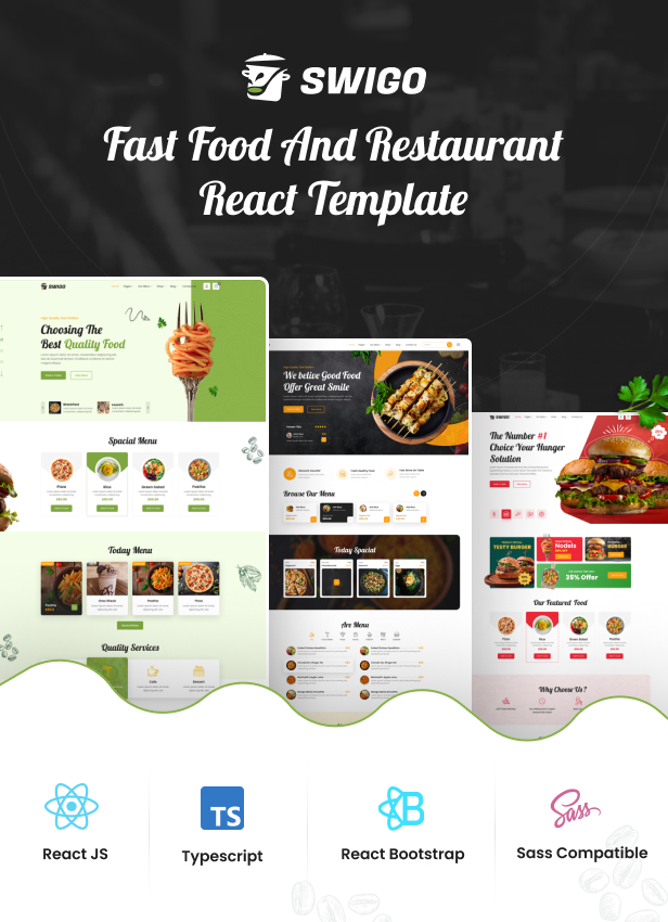 Swigo - Fast Food And Restaurant React Template