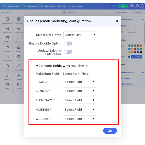 Intégration avancée de Mailchimp avec ARForms - 3