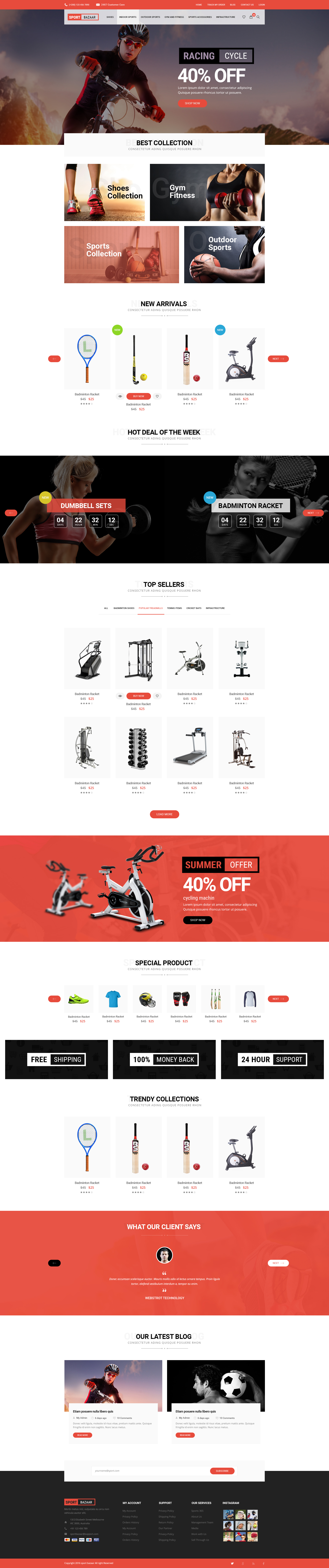 Sports Bazaar - Sports Ecommerce PSD Template