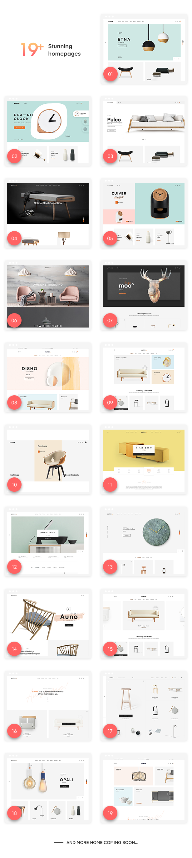 19+ Awesome Shopping Homepages of Auros Furniture Elementor WooCommerce Theme