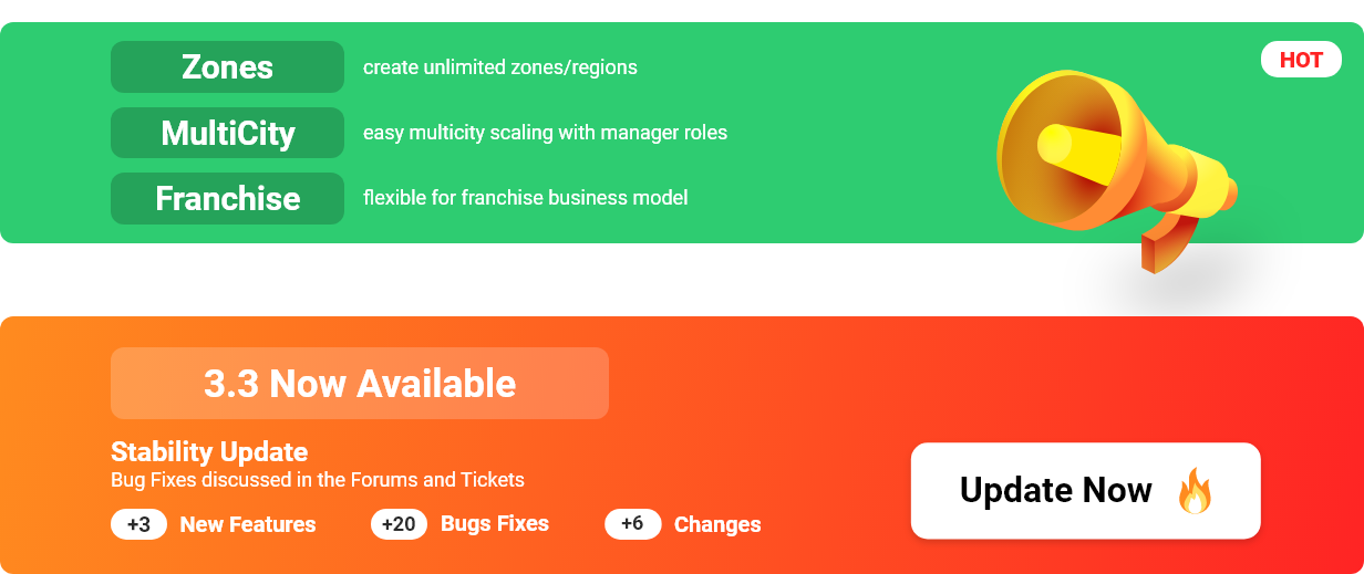 Zones with Latest Foodomaa update v3.3