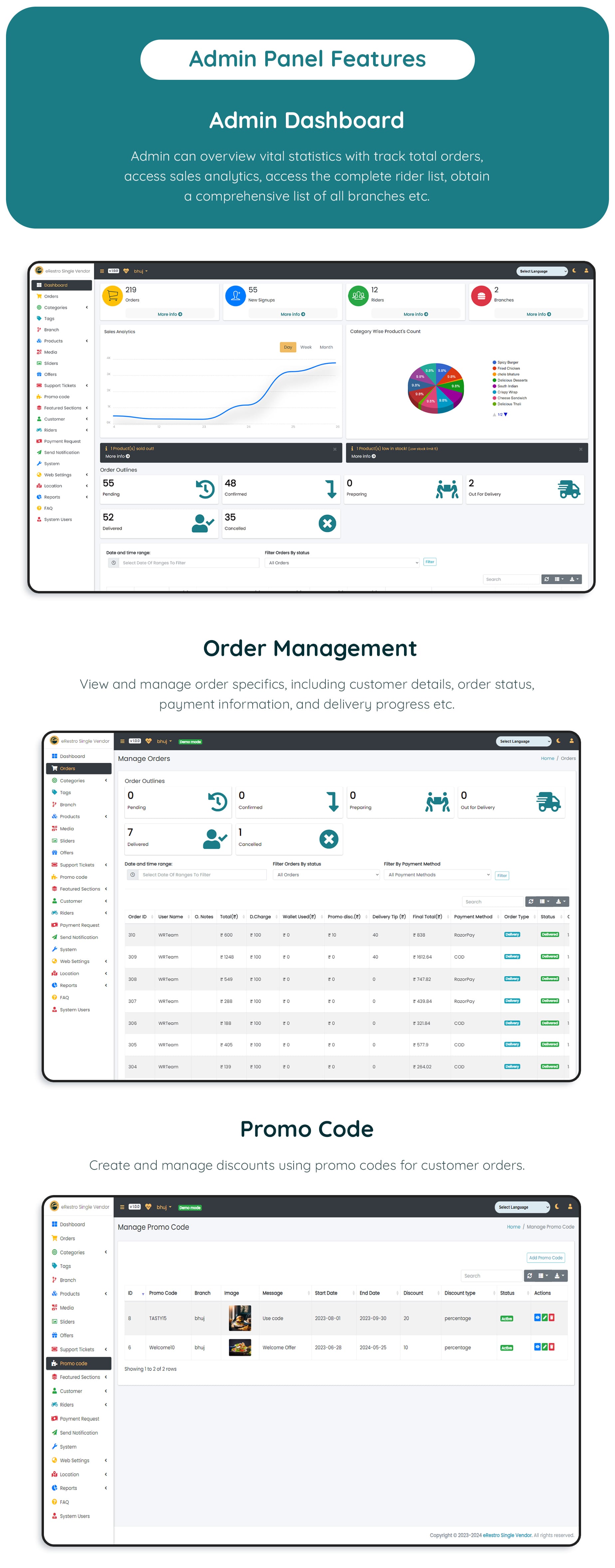 eRestro - Single Vendor Restaurant Flutter App | Food Ordering App with Admin Panel - 38