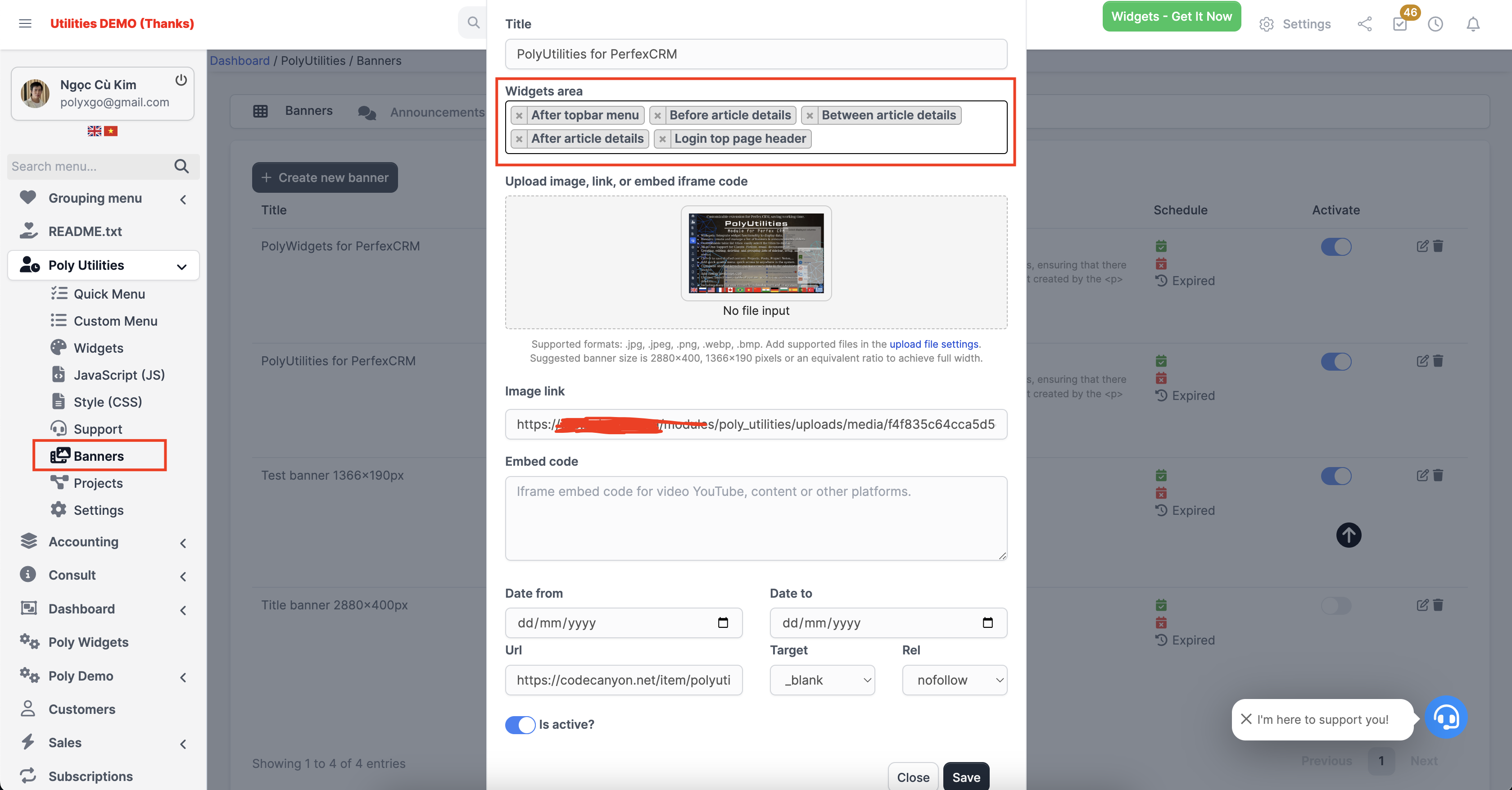 PolyUtilities for Perfex CRM: Quick Access Menu, Custom JS, CSS, and More - 16