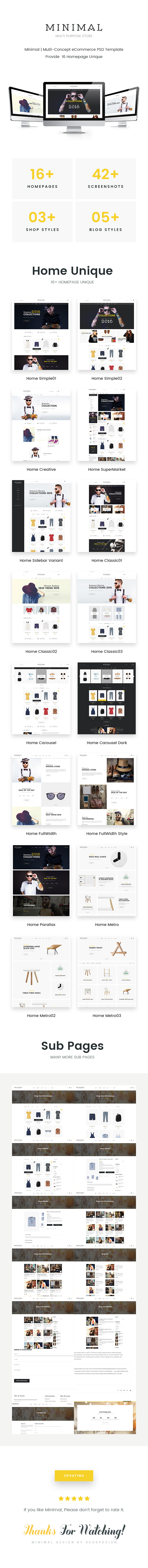 Minimal | Mutil-Concept eCommerce PSD Template - 1