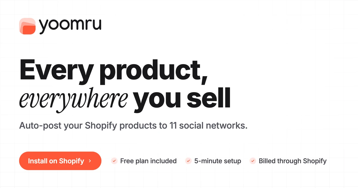 Yoomru - Shopify Social Media Auto-Poster