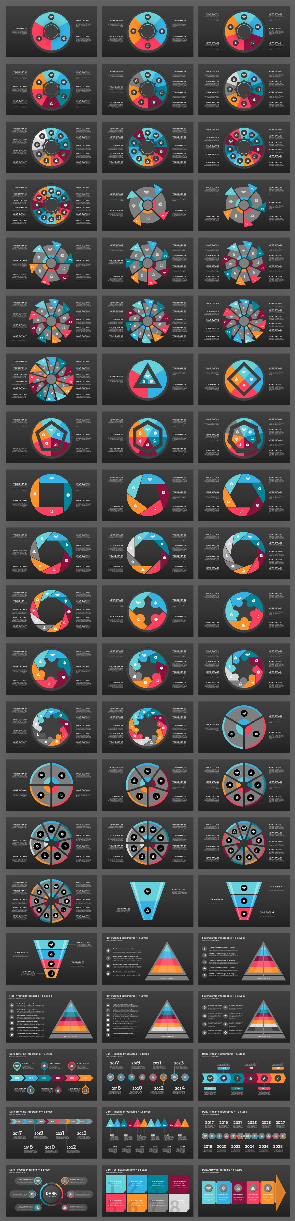 Infographics Complete Bundle PowerPoint Templates - 107