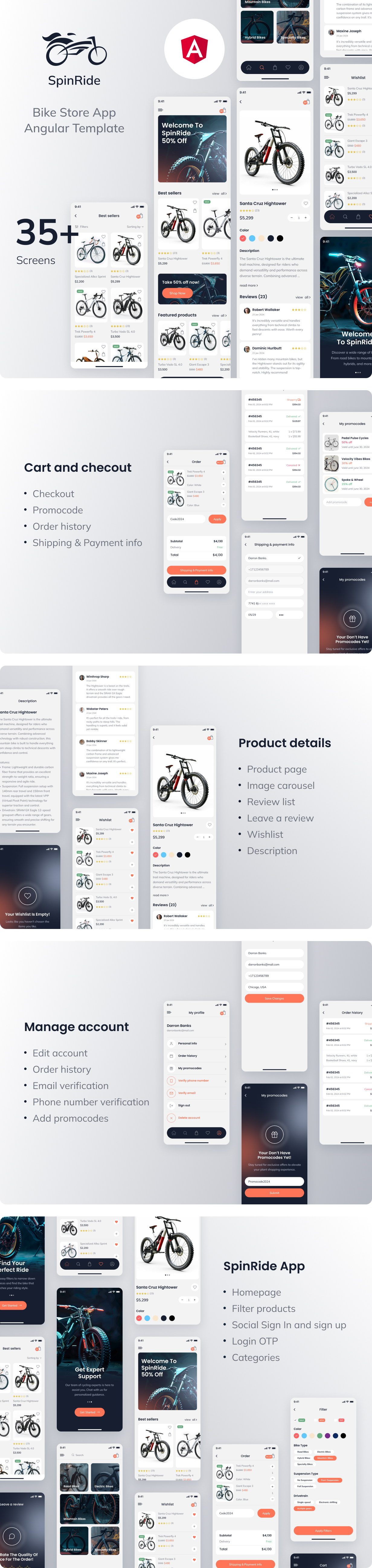 SpinRide - Bike Store Angular Mobile App | PWA - 1