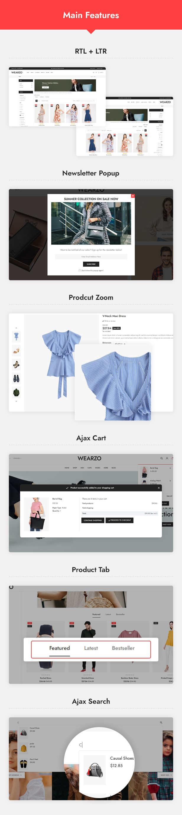 Wearzo Features