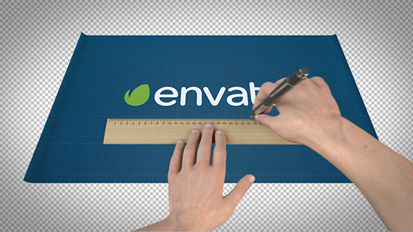 Blueprint Scroll Logo Reveal Bundle - 4