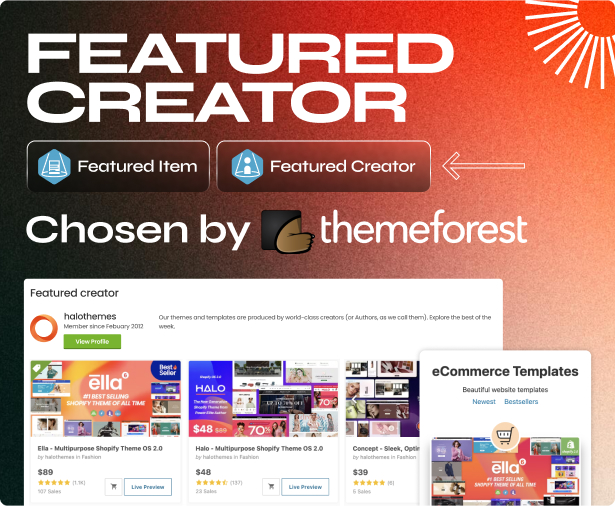 HaloThemes has become a featured creator on Envato Marketplace / HaloThemes.net