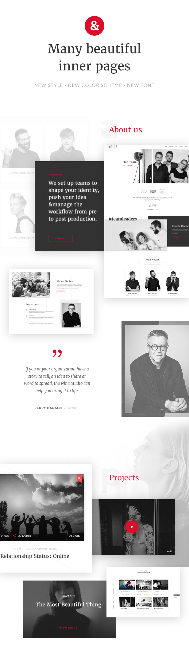 Filmmaker Director Film Studio WordPress Theme - Beautiful Inner pages