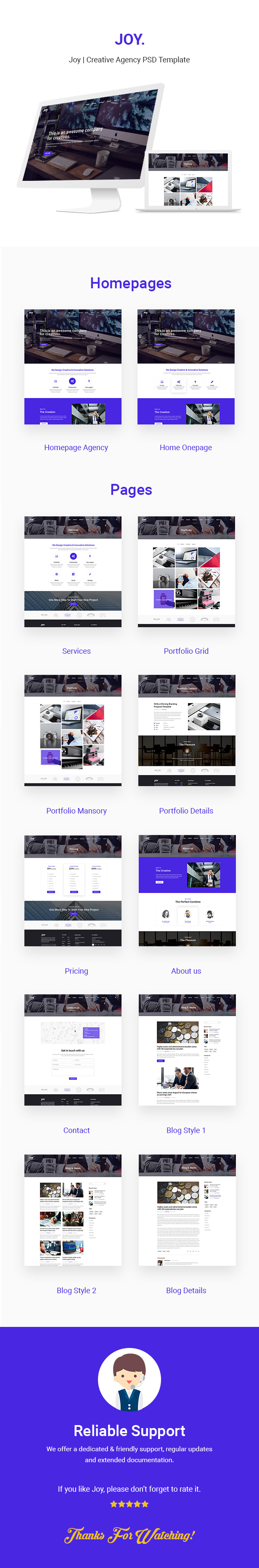 Joy | Creative Agency PSD Template - 1