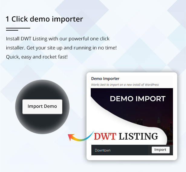  downtown one click demo importer