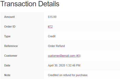 WooCommerce PostPaid - Buy Now Pay Later customer transaction details