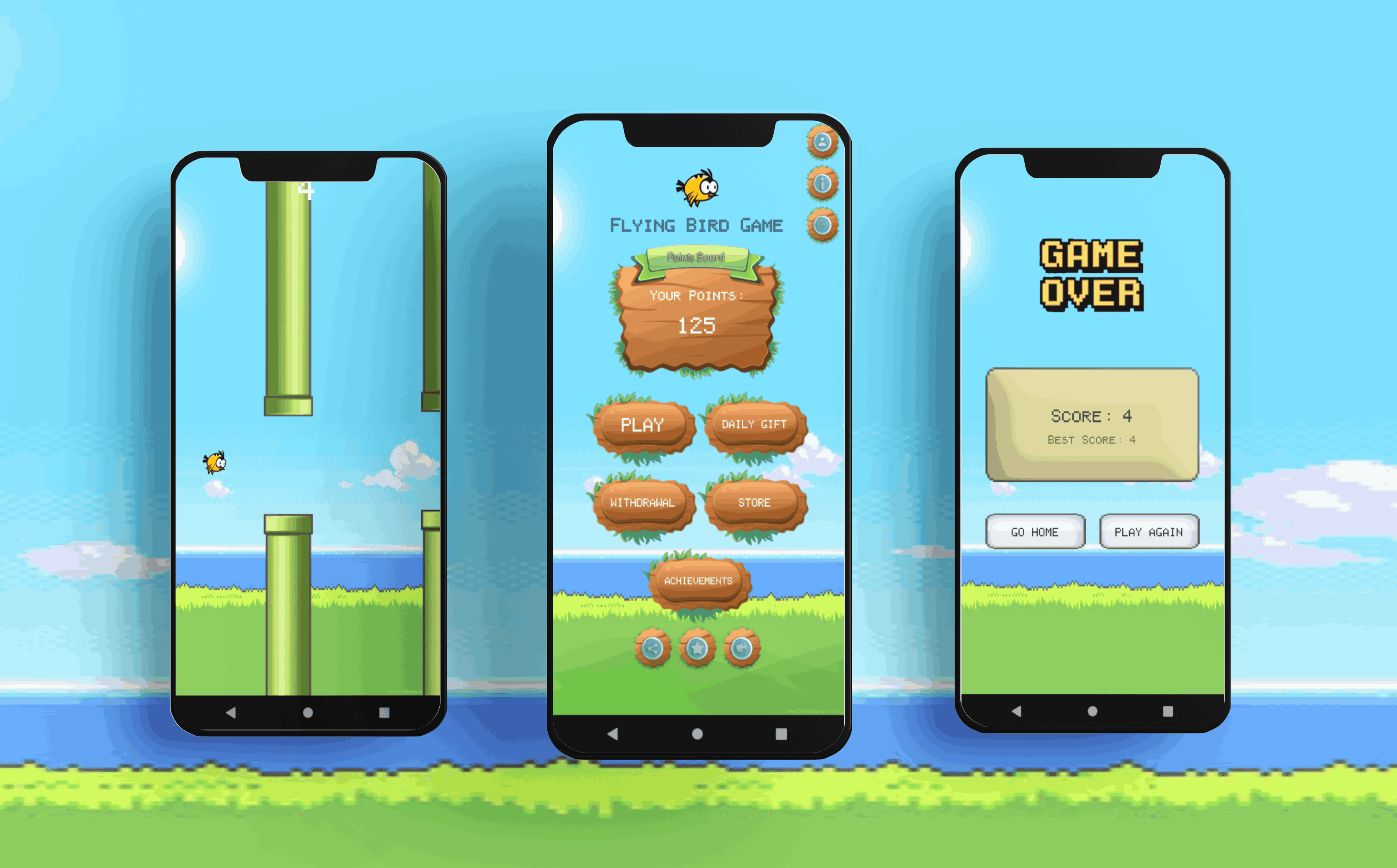 Flying Bird Game - Play to Earn Bitcoin with Admin Panel and Admob - 7