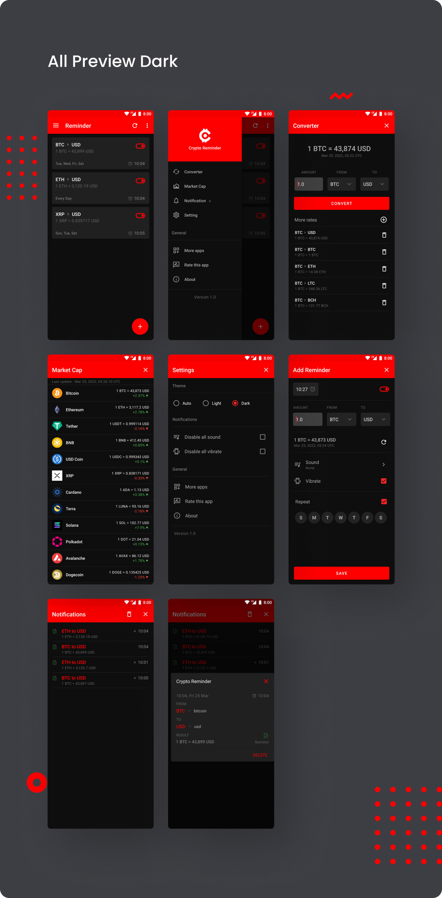 Crypto Reminder - Android Cryptocurrency Alarm and Converter 1.2 by  dream_space