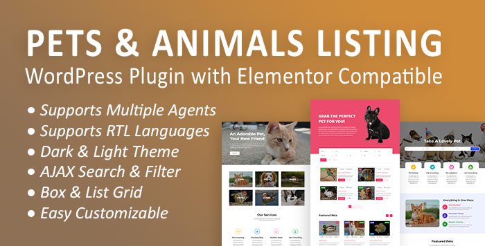 pets and animals listing plugin