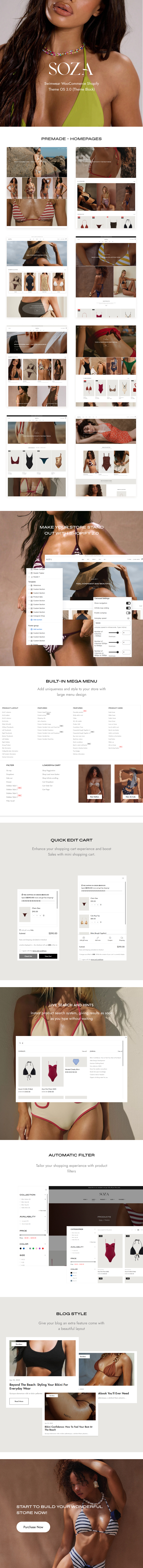 Soza - Swimwear & Underwear Shopify Theme OS 3.0 (Theme Block) - 1