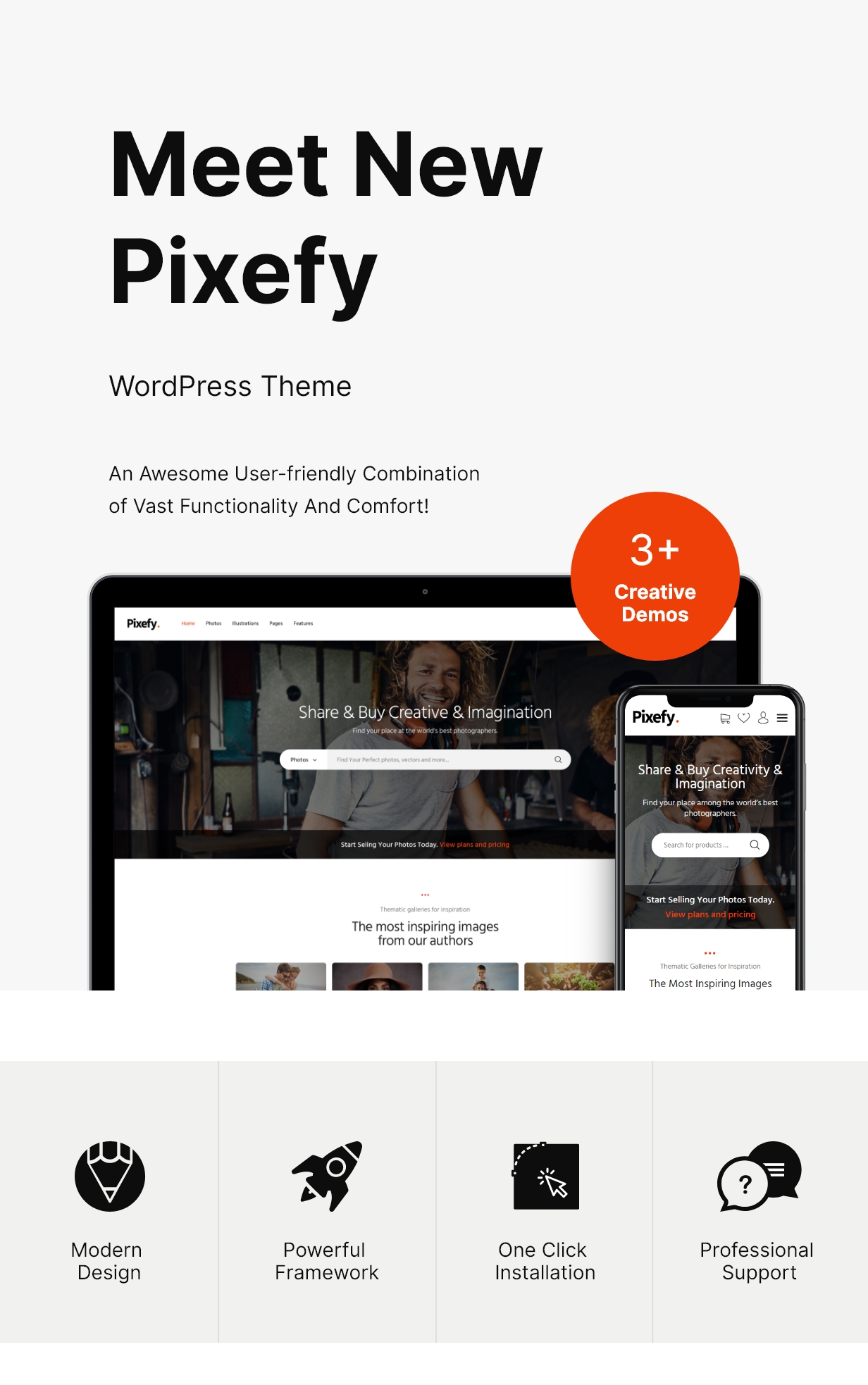 Pixefy | Multipurpose Photography Marketplace Theme + WCFM Plugin - 1