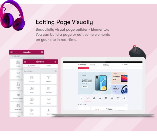 Technocy - Electronics Store Elementor WooCommerce Theme - Elementor Page Builder