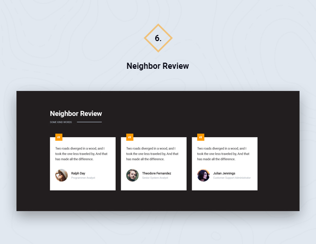 Neighbor Review in HouseSang Single Property WordPress Theme
