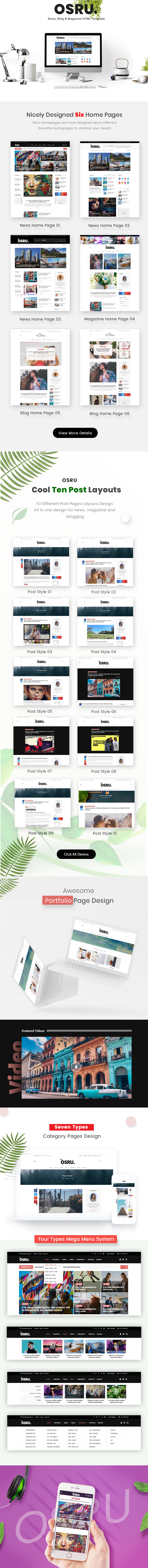 OSRU - News, Blog &amp; Magazine HTML Template - 1