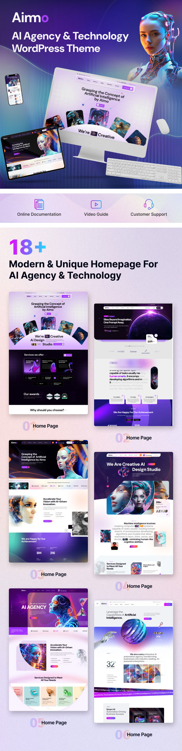 Aimo - AI Agency & Technology WordPress Theme