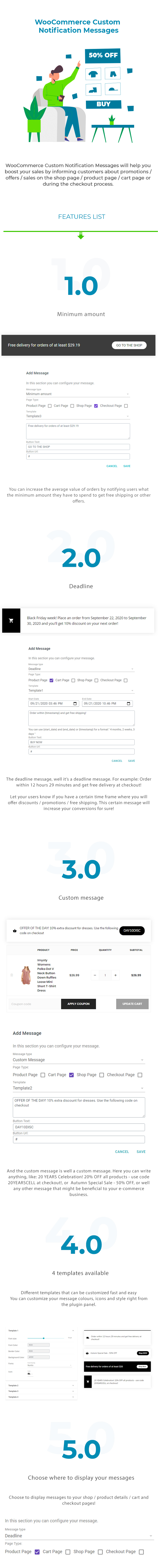 WooCommerce Custom Notification Messages plugin