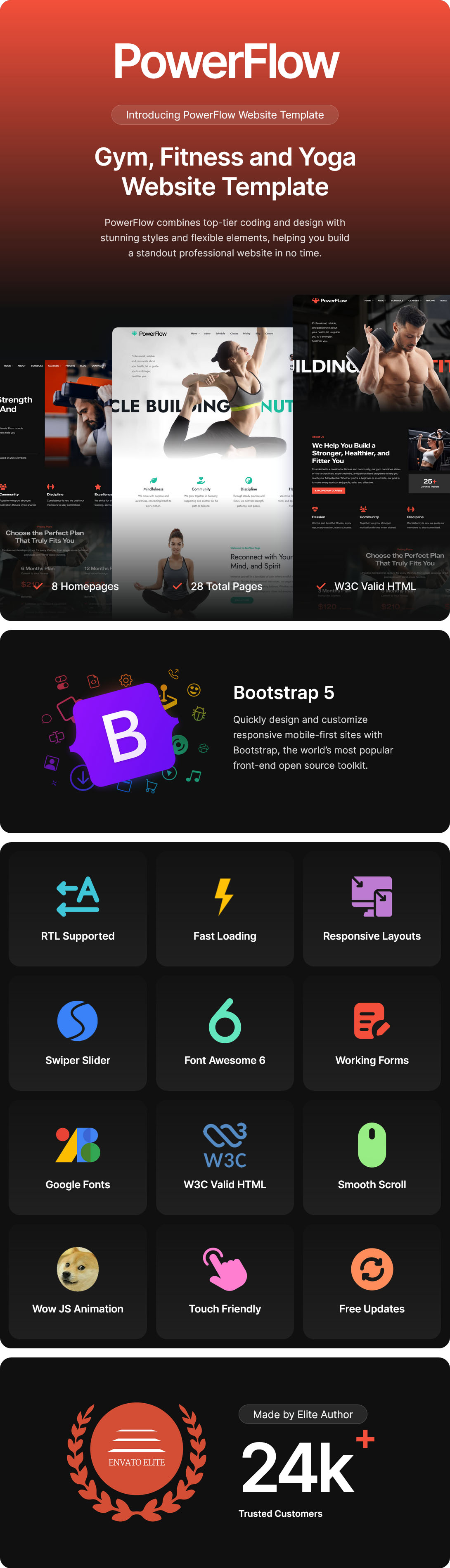 PowerFlow - Gym Fitness and Yoga HTML Template - 2