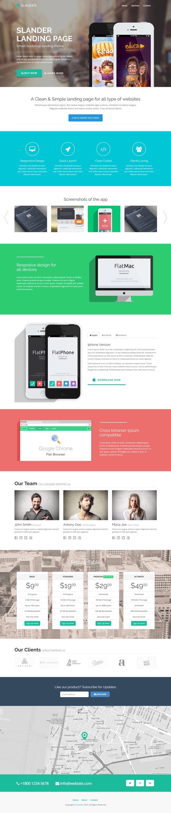 sleek landing page