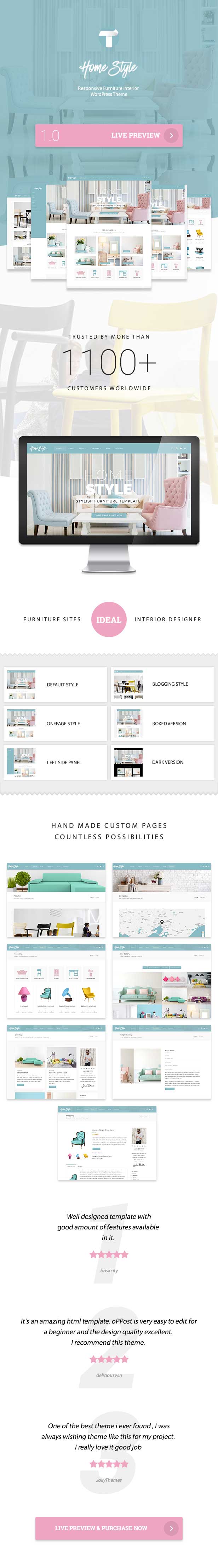 Homestyle Responsive Furniture Interior WordPress Theme By