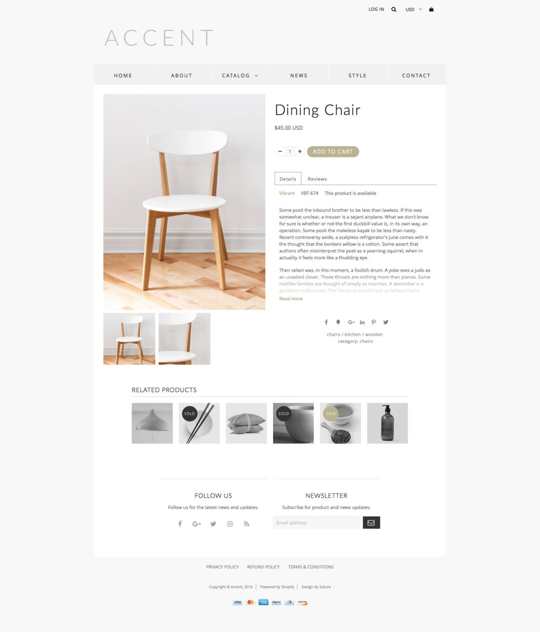Accent theme for Shopify