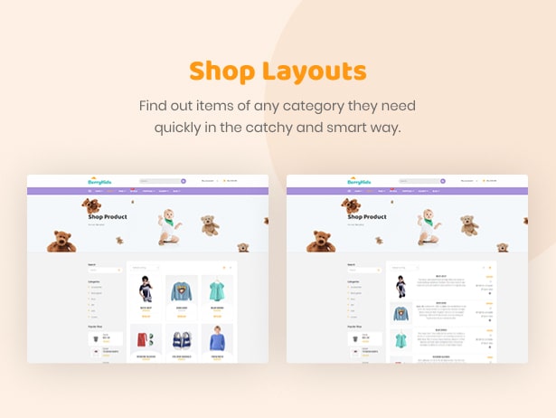 BerryKid Baby Store WordPress Shop Layouts