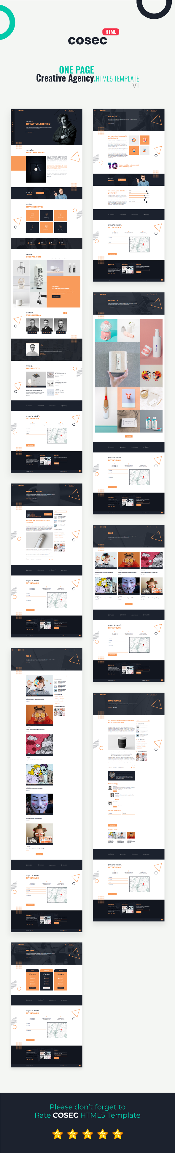 Cosec - One Page Creative Agency HTML5 Template