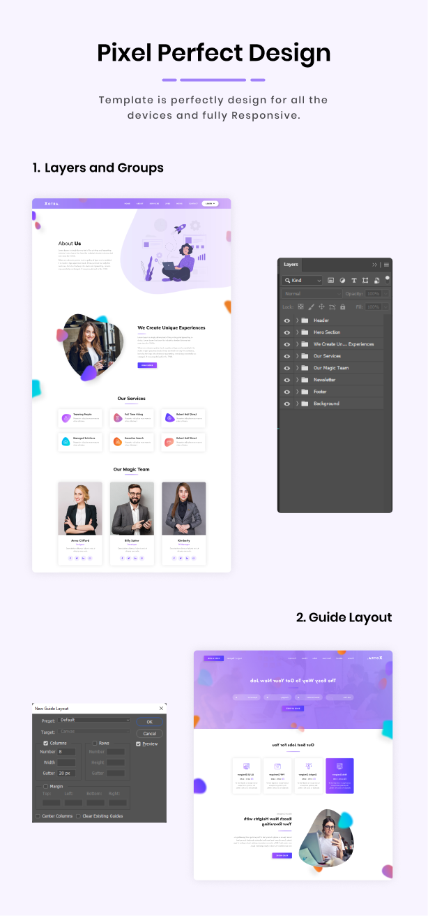 Pixel Perfect design - Xotra Recruitment Job Agency PSD Template