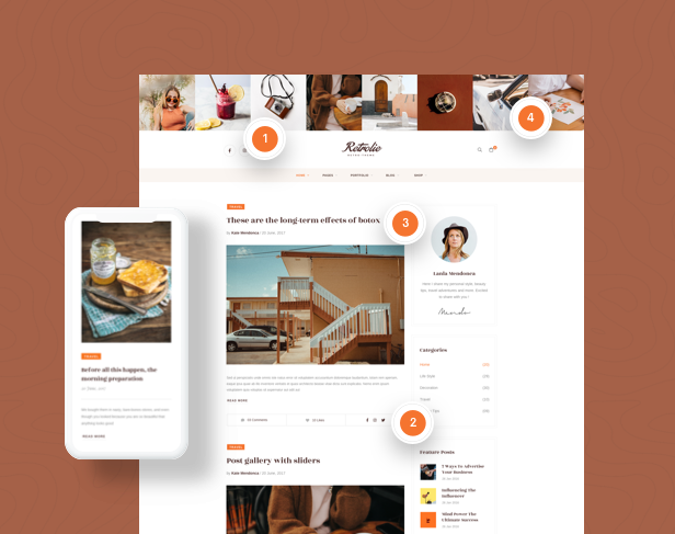 Vintage Design WordPress Theme - Classic Homepage