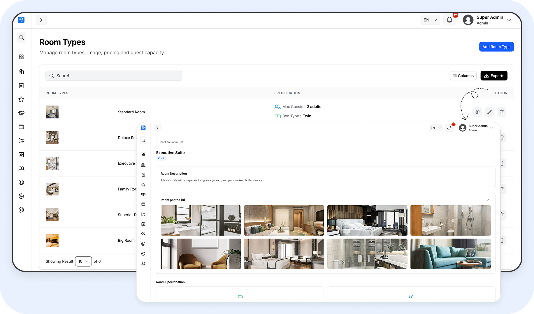 Room Types & Inventory Management