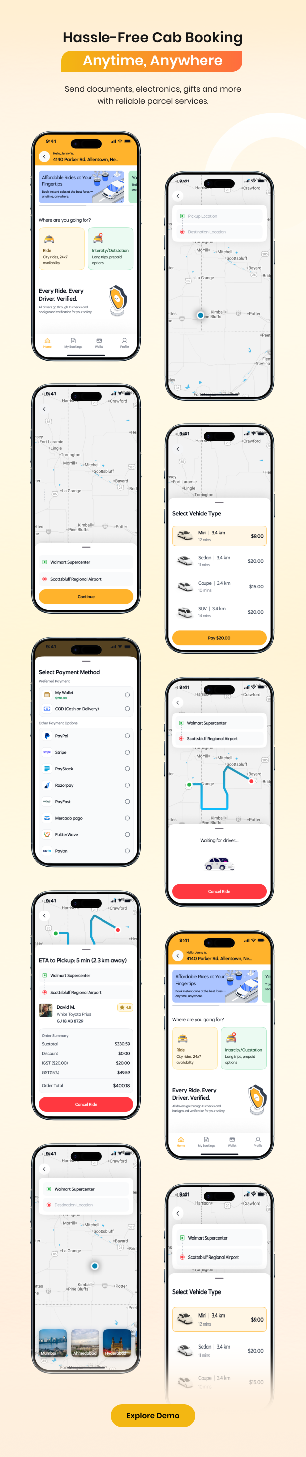 eMart | Multivendor Food, On-demand, eCommerce, Parcel, Taxi Booking, Car Rent App with Admin & Web - 19