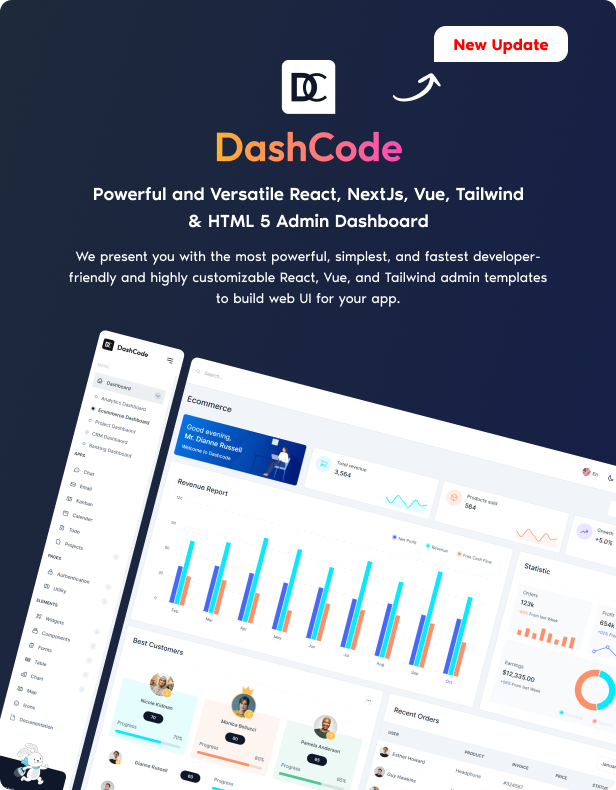 دانلود قالب مدیریت و داشبورد DashCode