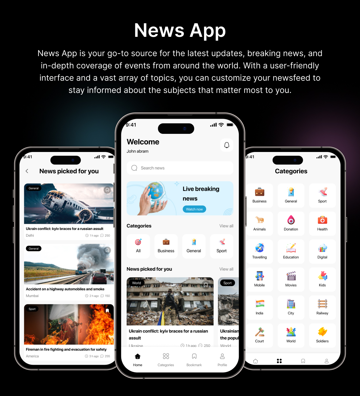 QuickNews UI Template: News App in Flutter 3.x (Android, iOS) UI template - 4