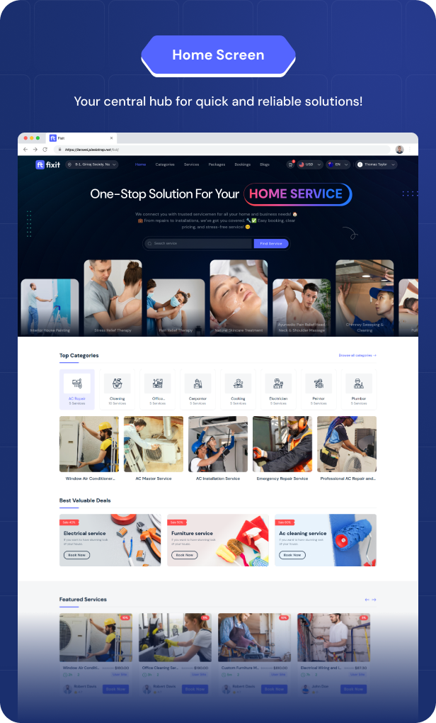 Fixit | Multi Vendor On Demand, Handyman, Home service Flutter App with Admin Complete Solution