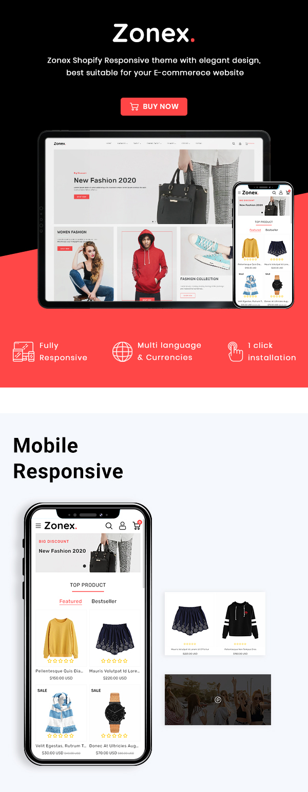 Zonex 多用途电子商务 Shopify 模板 - 2