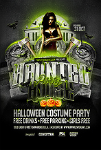 Haunted House Party Flyer PSD Templates