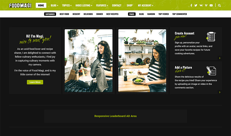 FoodMagi - Bookmark Cooking Recipes WordPress Theme - 3