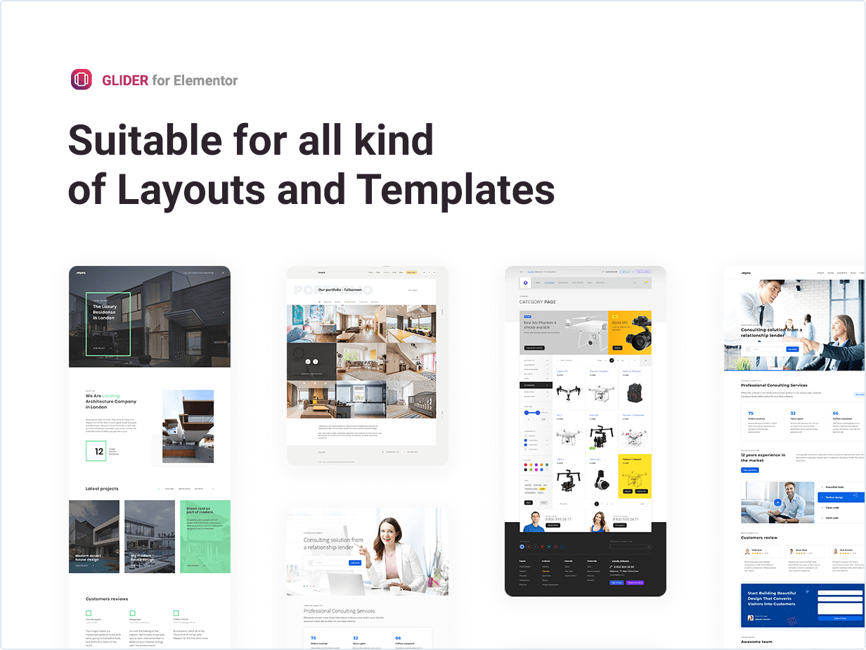 Suitable for all kind of Layouts and Template